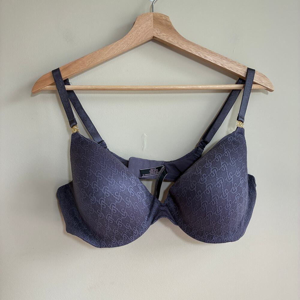 Victoria's Secret purple lace very sexy‎ demi bra logo women's 38D adjustable